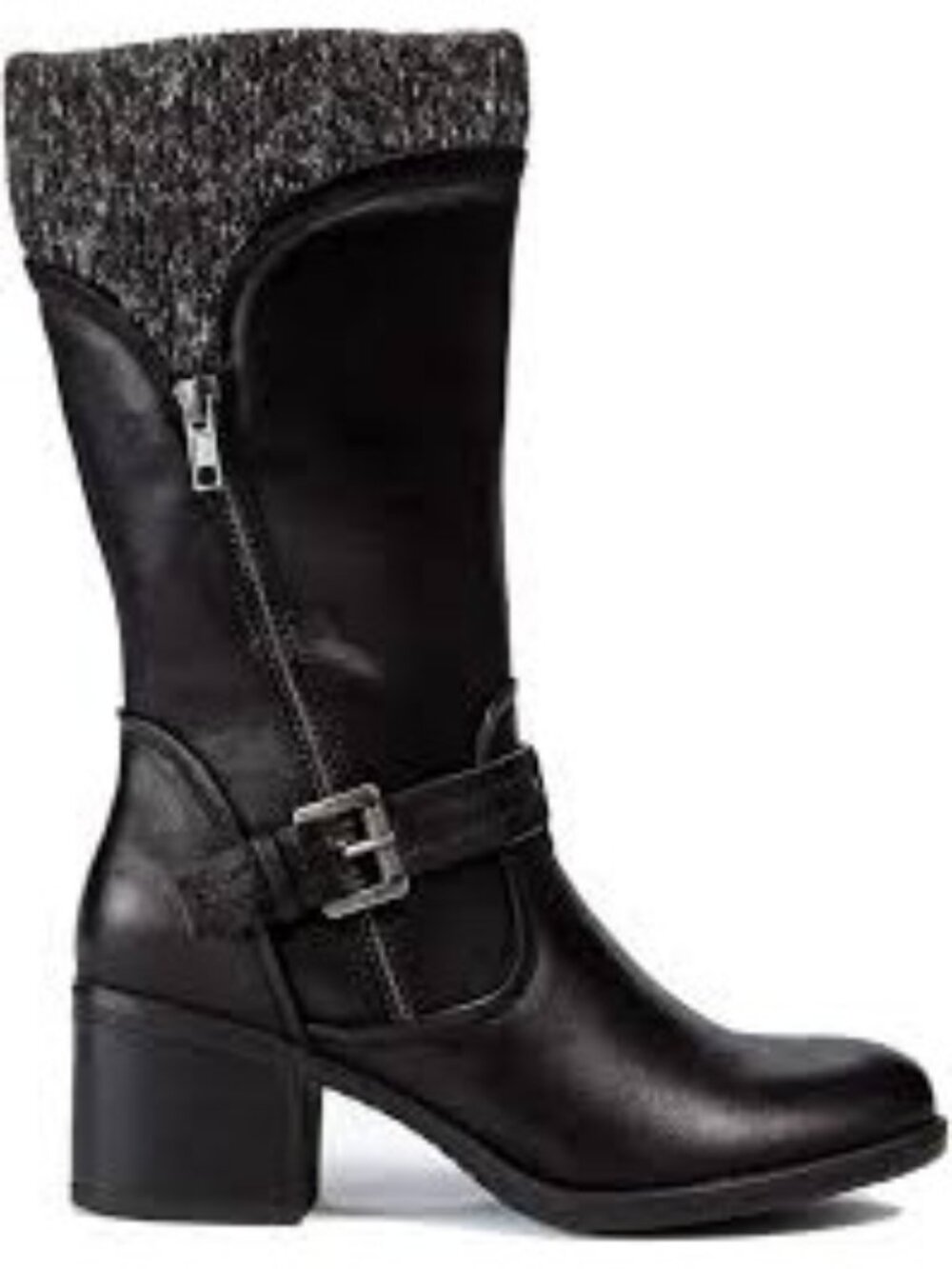 BareTraps Women's Weslin Boots Black Knit Sock Size 10 Boho Biker Fall Casual